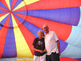 photo: Paddy and Ken inside a hot air balloon