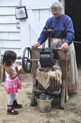 photo:  Eileen Allen and helper