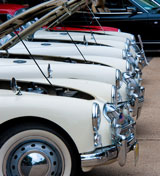 photo:  Line of British cars