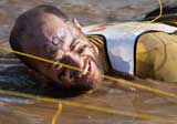 photo:  Participant in water challenge